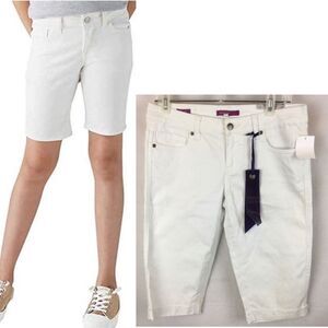 Vigoss White Jean Bermuda Long Shorts 7 NEW